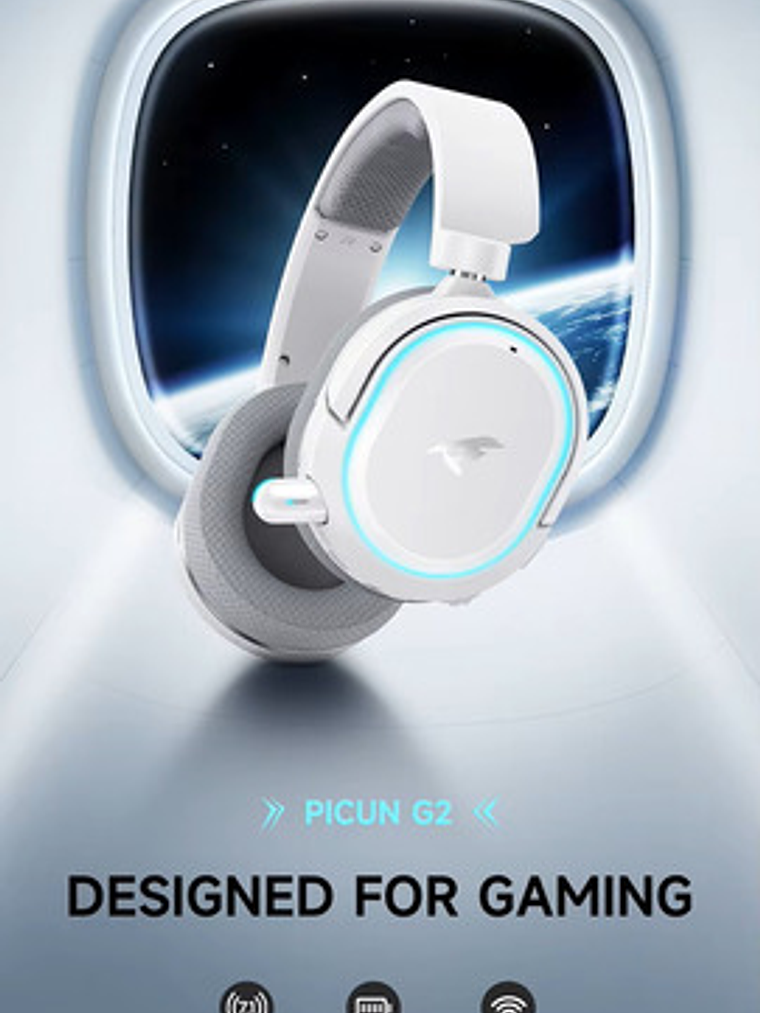 Audífonos Gamer Picun G2 Virtual, Bluetooth 7.1 Rgb 100 Hrs, Negro 8