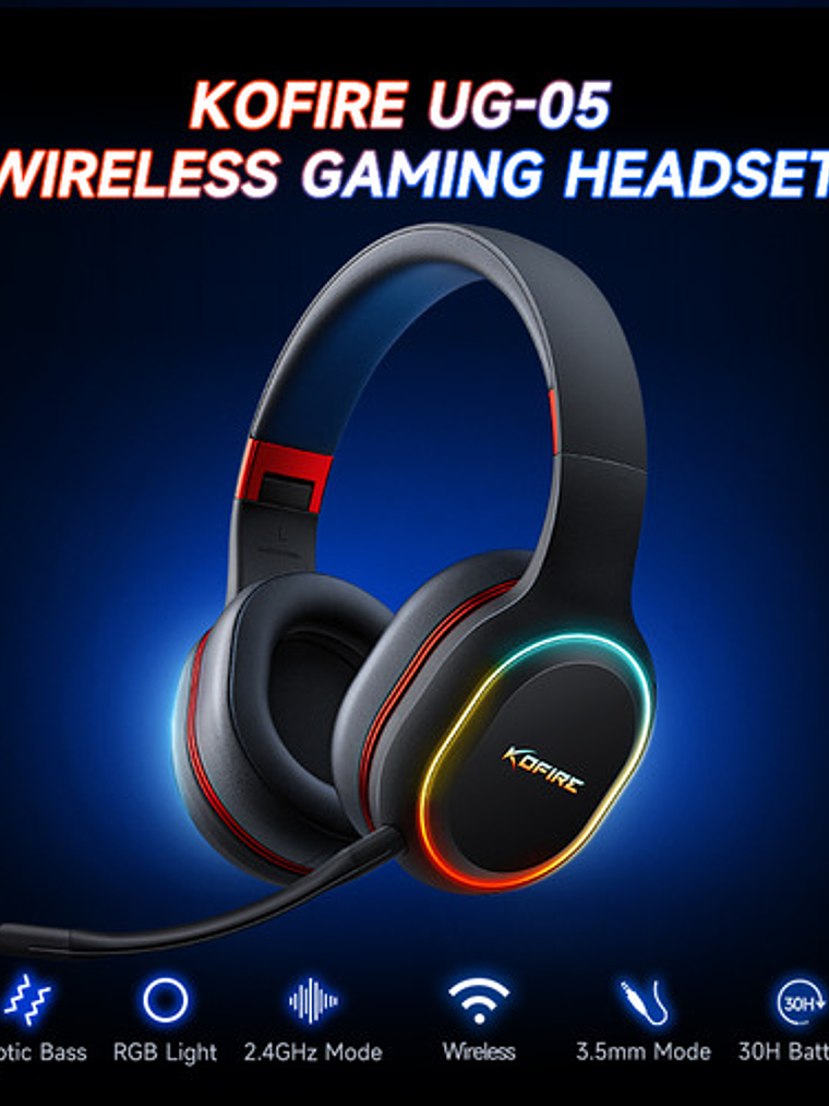 Audífonos Gamer Kofire Ug-05 For Pc, Ps5, Ps4, Switch, Blanco 3