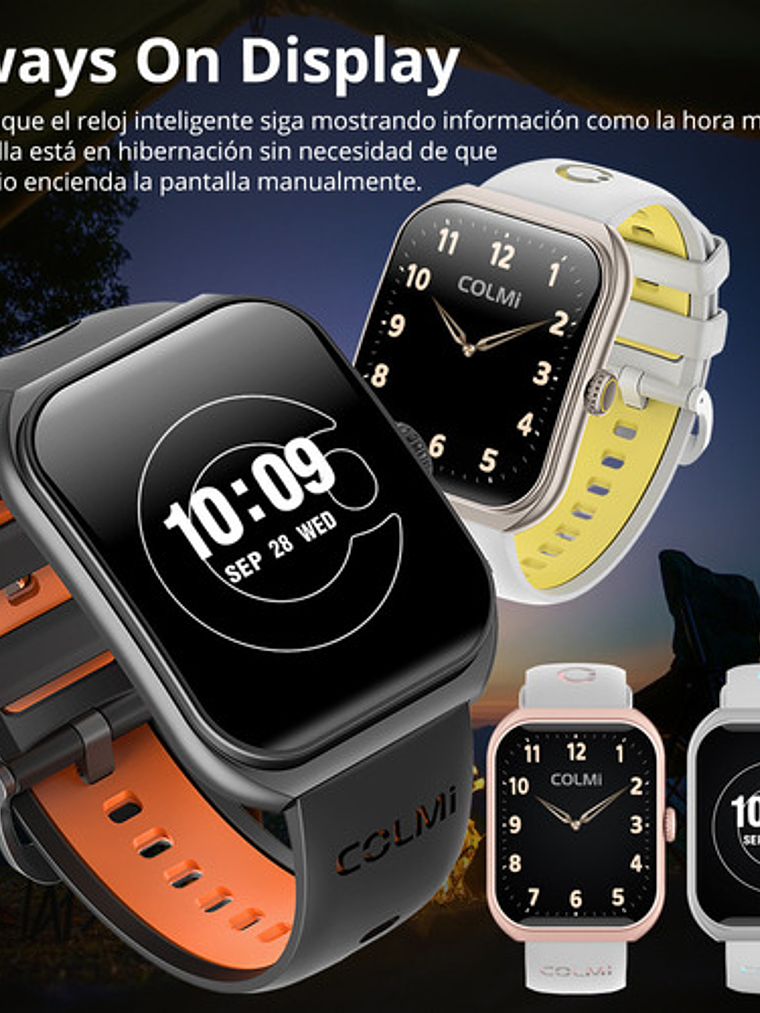 Reloj Inteligente Colmi P86, Correa Naranja Bisel Negro, Llamadas 3