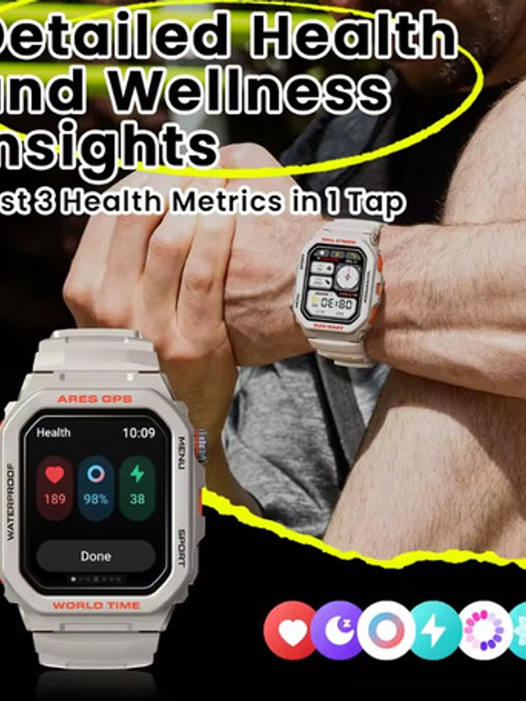 Reloj Inteligente Zeblaze Ares Gps,Para Alexa Y Strava 7