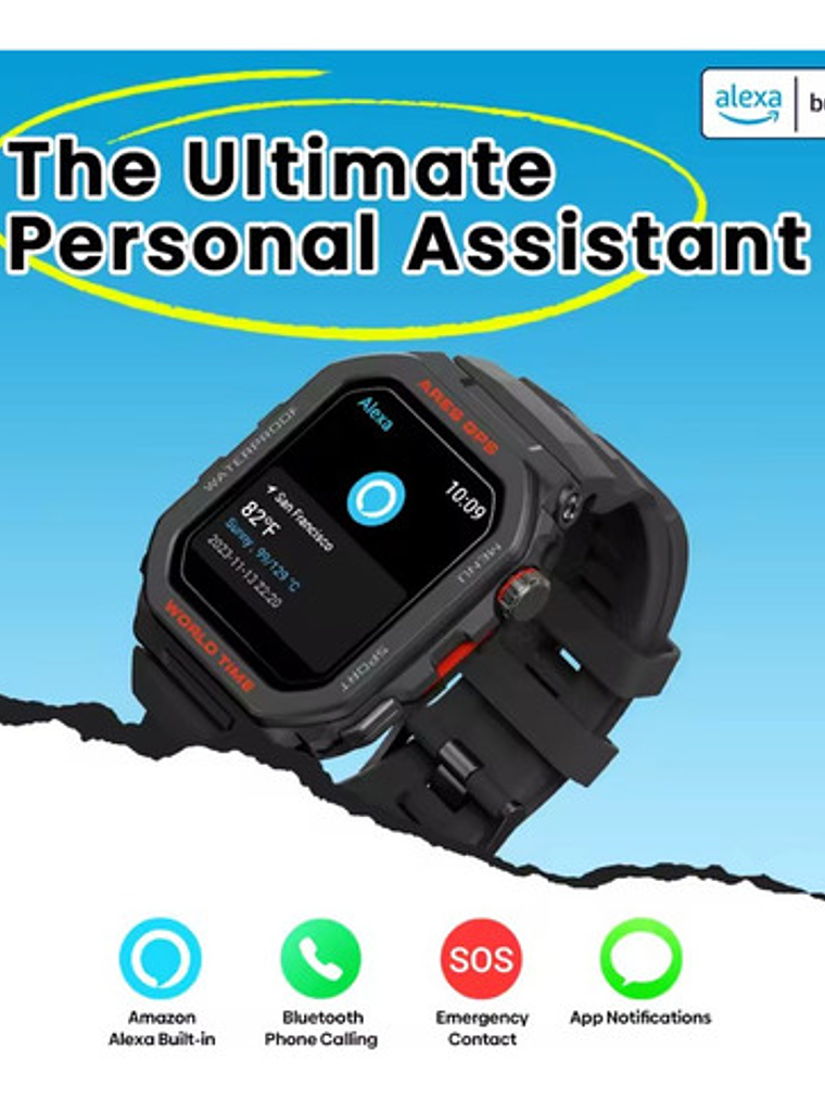 Reloj Inteligente Zeblaze Ares Gps,Para Alexa Y Strava 8