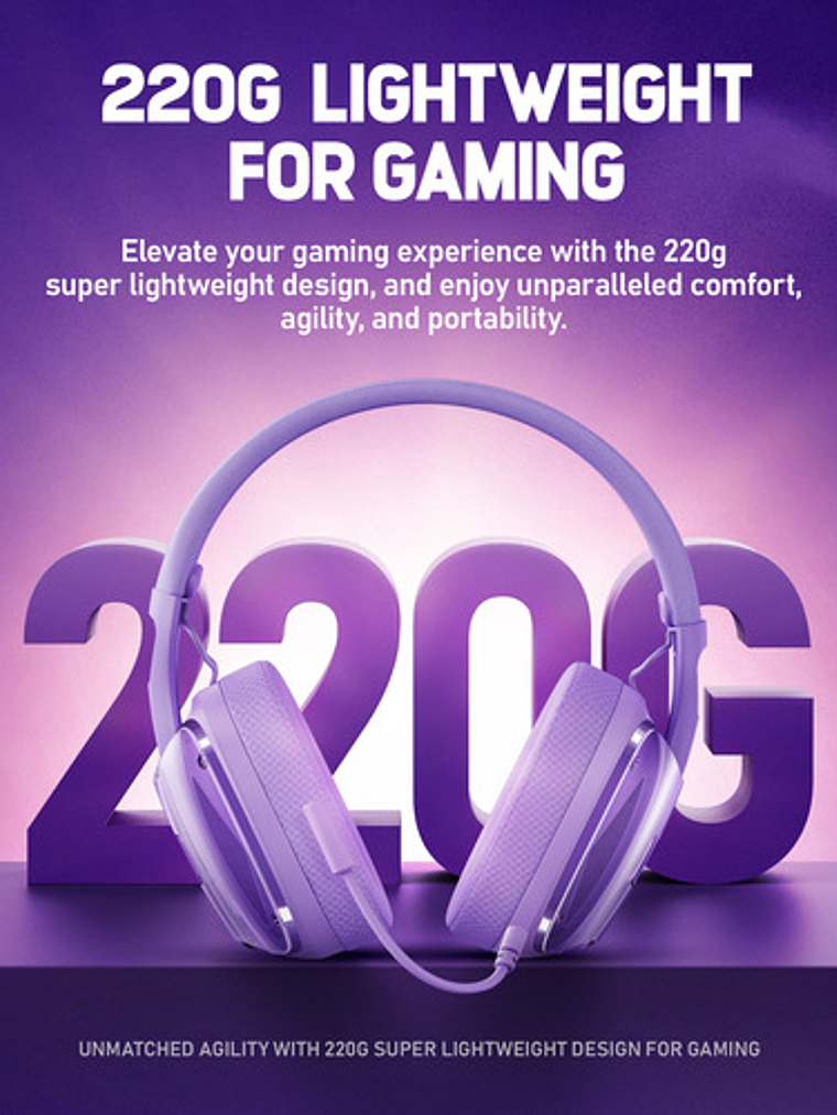 Audífonos Gamer Picun G1, Inalámbricos Ps4 Ps5, 30 Hrs, Blanco Negro 5