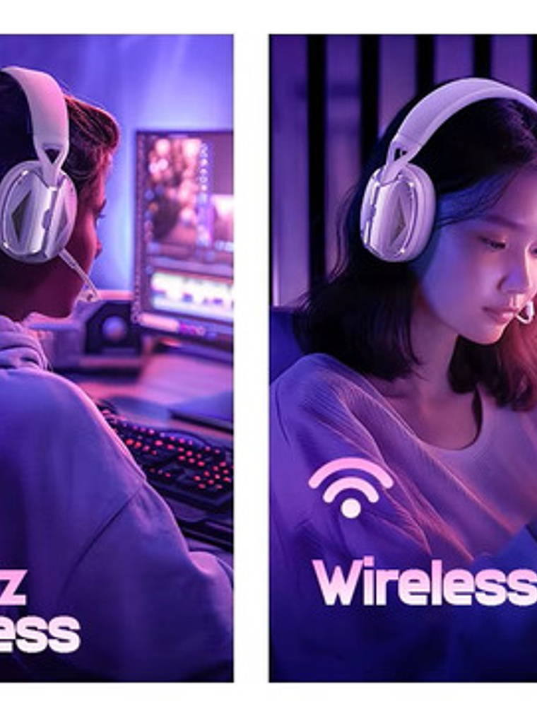 Audífonos Gamer Picun G1, Inalámbricos Ps4 Ps5, 30 Hrs, Blanco Negro 9