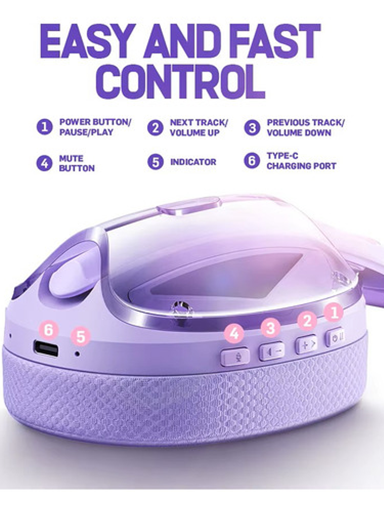 Audífonos Gamer Picun G1, Inalámbricos Ps4 Ps5, 30 Hrs, Blanco Negro 10