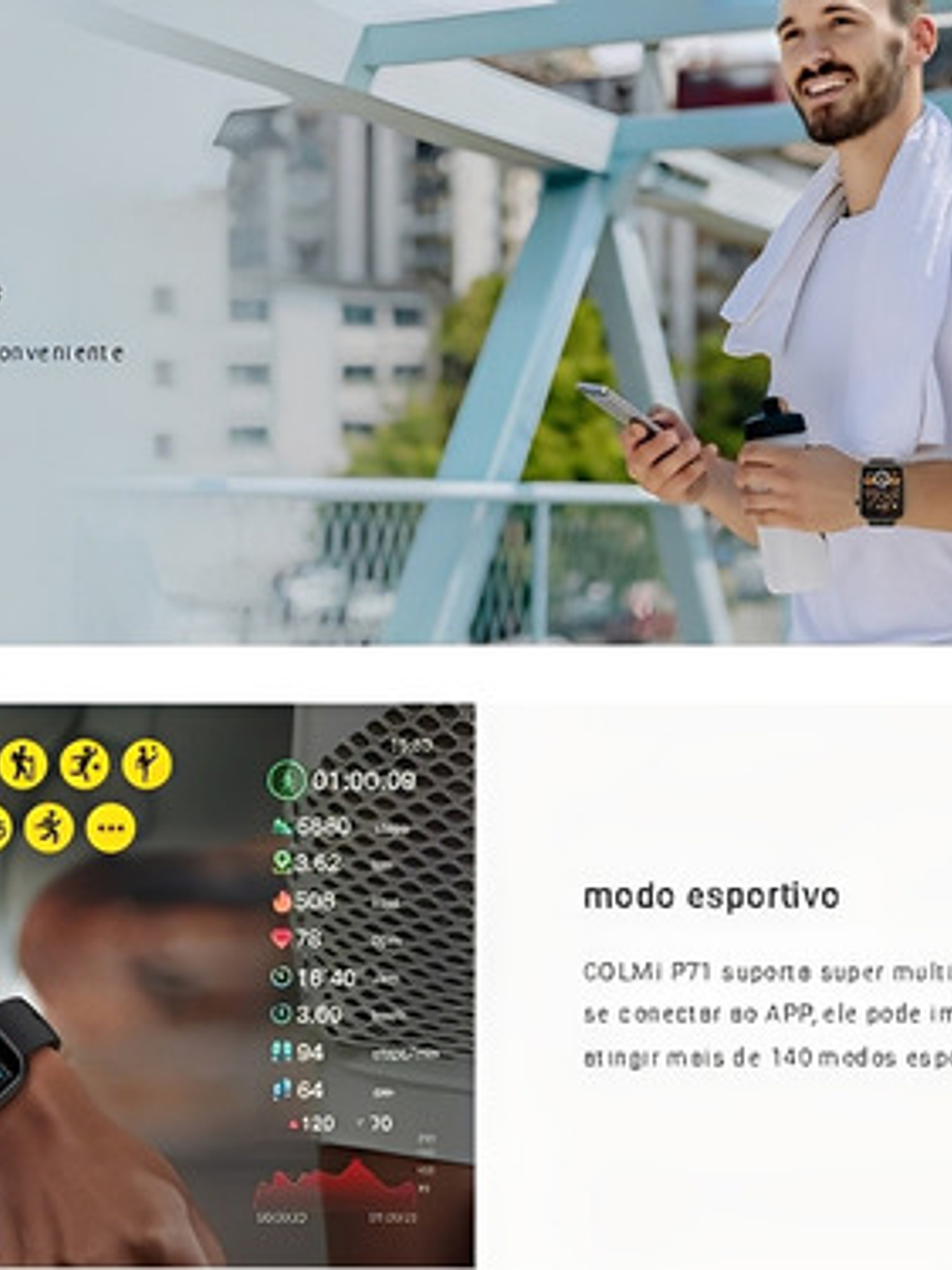 Reloj Inteligente Colmi P71, Beige 7