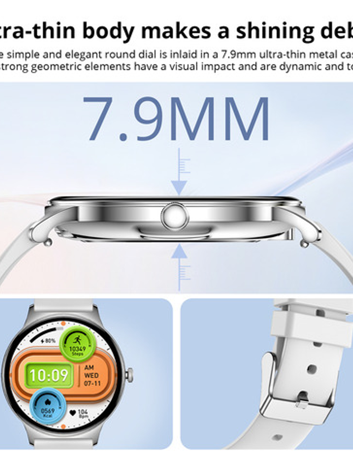 Reloj Inteligente Colmi V89, Correa Silicona Negro, Amoled 1.43 6