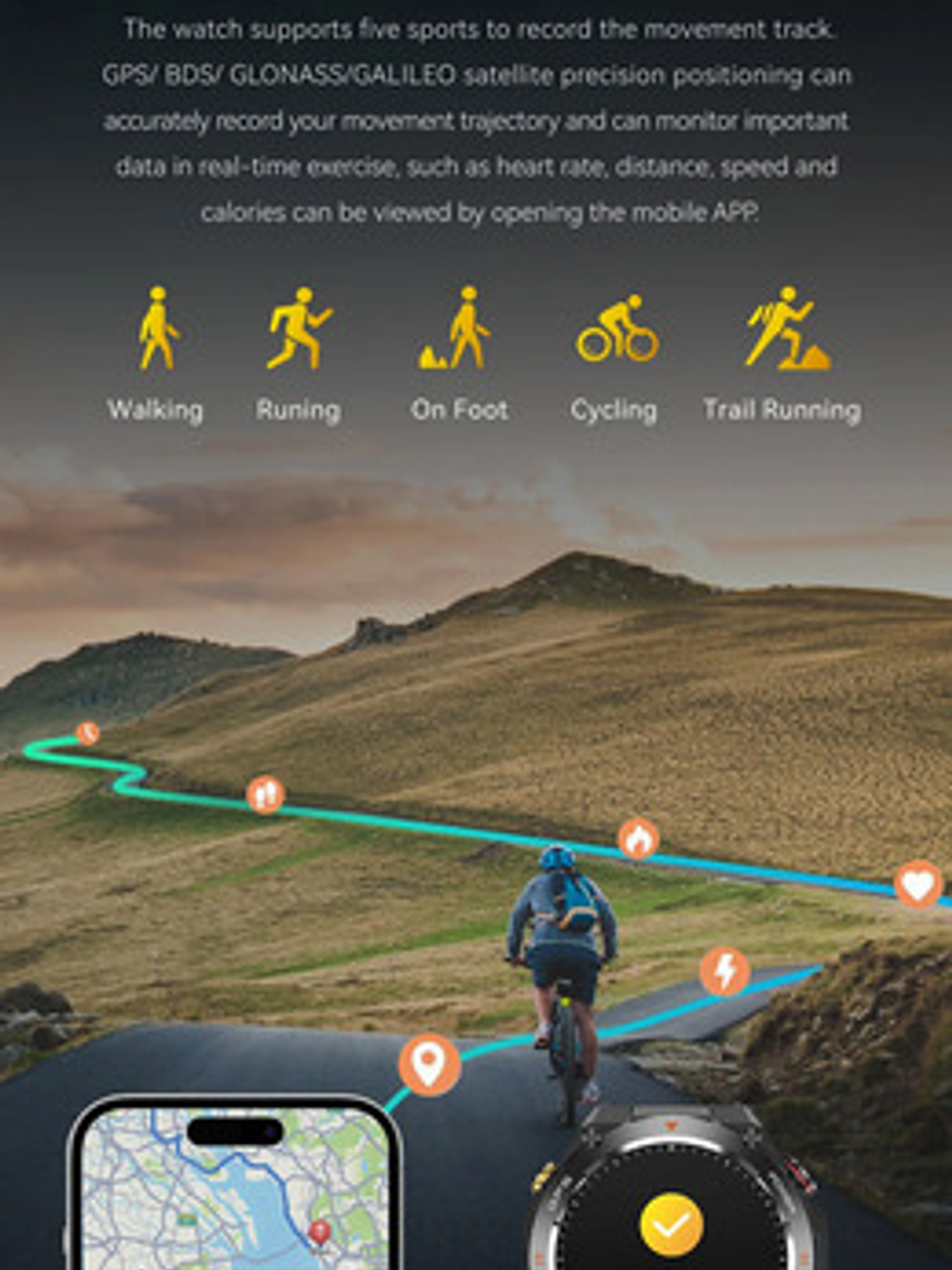 Reloj Inteligente Colmi V75 Gps , Pantalla Ultra Hd 1,45, Negro 5