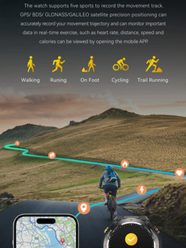 Reloj Inteligente Colmi V75 Gps , Pantalla Ultra Hd 1,45, Negro 5