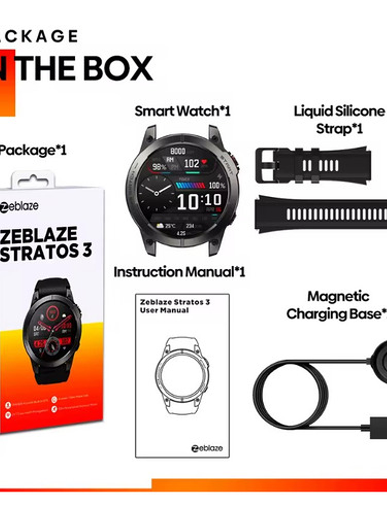 Reloj Inteligente Zeblaze Stratos 3 Gps,  Deportivo Hi Fi 6