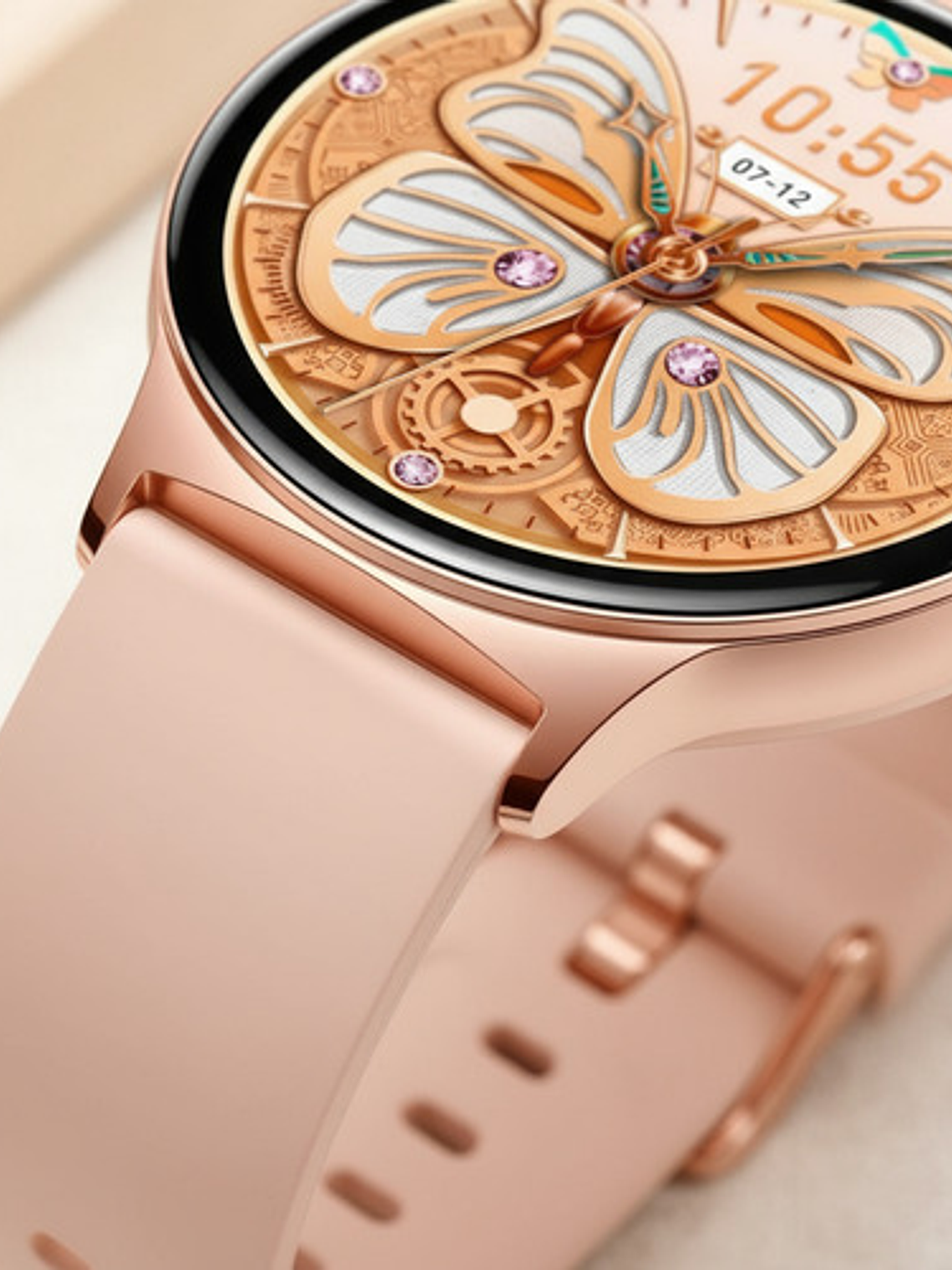 Reloj Inteligente Colmi V89, Correa Silicona Rosado, Amoled 1.43 3