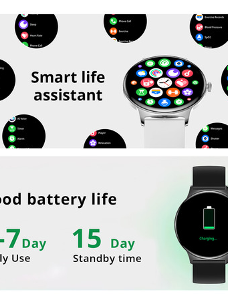 Reloj Inteligente Colmi V89, Correa Silicona Rosado, Amoled 1.43 4