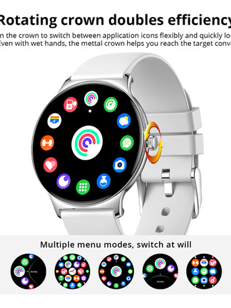 Reloj Inteligente Colmi V89, Correa Silicona Rosado, Amoled 1.43 9