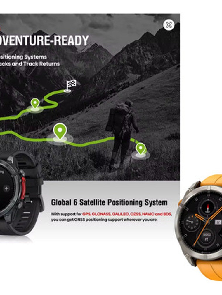 Reloj Inteligente Zeblaze Stratos 4, Gps, Amoled, Brujula, Naranjo 3