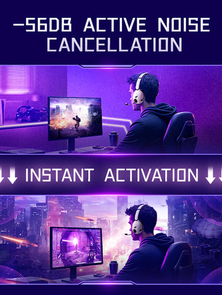 Audífonoss Gamer Picun Ug-10a, Anc, Son 7.1, Premium, 100 H, Negro 4