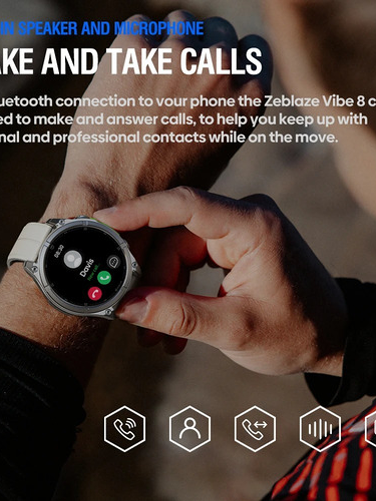 Reloj Inteligente Amoled Zeblaze Vibe 8, 1,43 Pulg, Llamadas Negro Negro 4