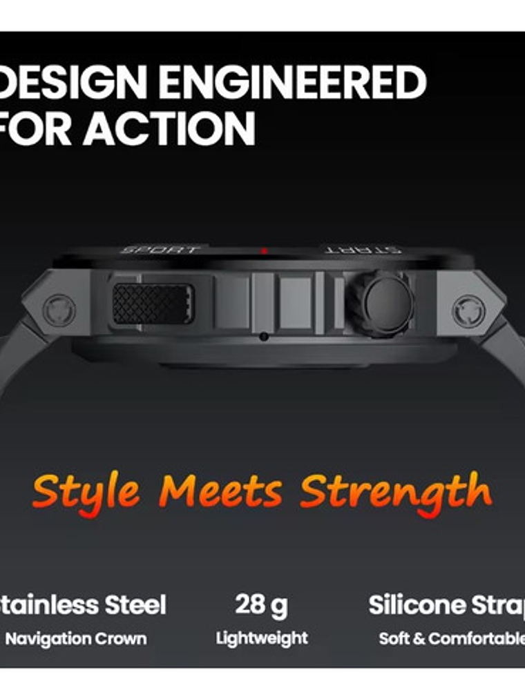 Reloj Inteligente Zeblaze Ares 3 Plus, 1,43 Pulgadas Llamadas Negro Gris Oscuro Negro 5