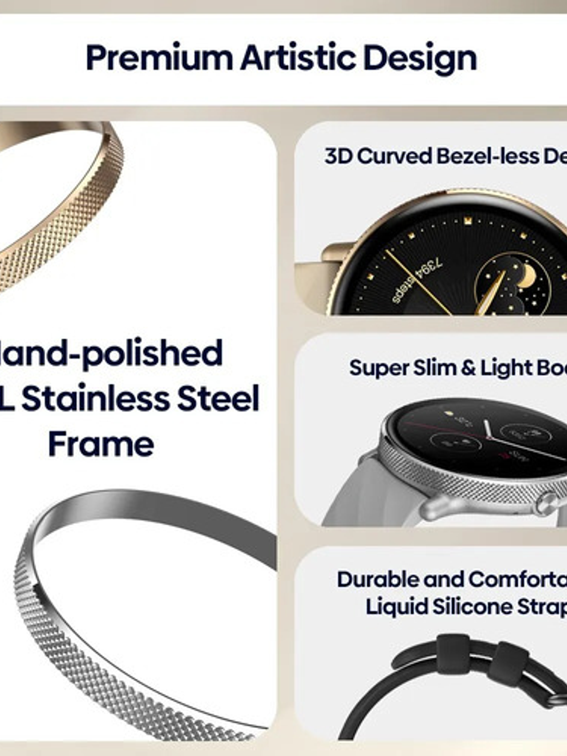 Reloj Inteligente Zeblaze Gtr 3 Pro, Redondo con Pantalla Hd De 1,43 Pulgadas, Negro 4