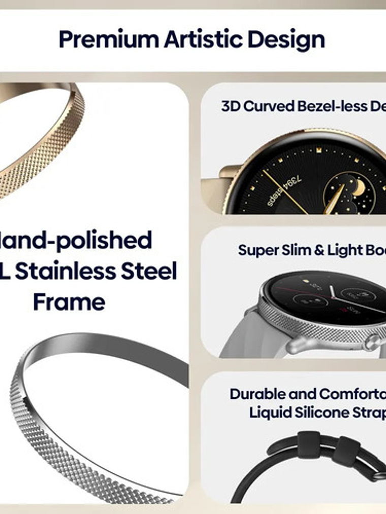 Reloj Inteligente Zeblaze Gtr 3 Pro, Redondo con Pantalla Hd De 1,43 Pulgadas, Negro 4