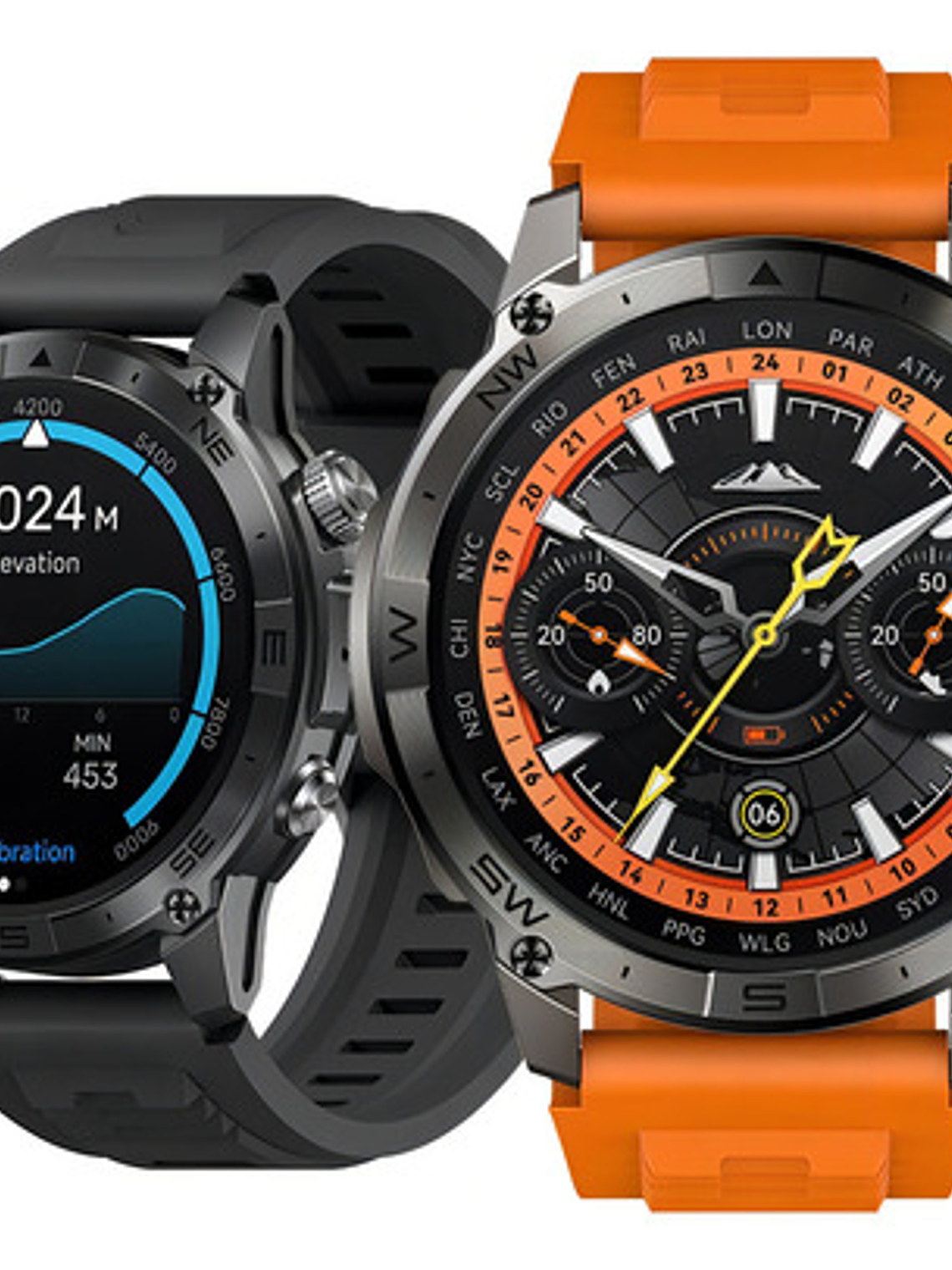 Reloj Inteligente Zeblaze Stratos 2 Plus, Con Barómetro Gps, Brújula Gris Oscuro Negro 4