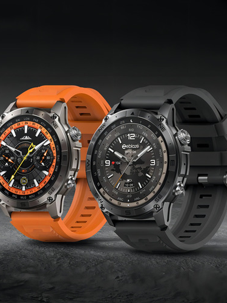 Reloj Inteligente Zeblaze Stratos 2 Plus, Con Barómetro Gps, Brújula Gris Oscuro Negro 5