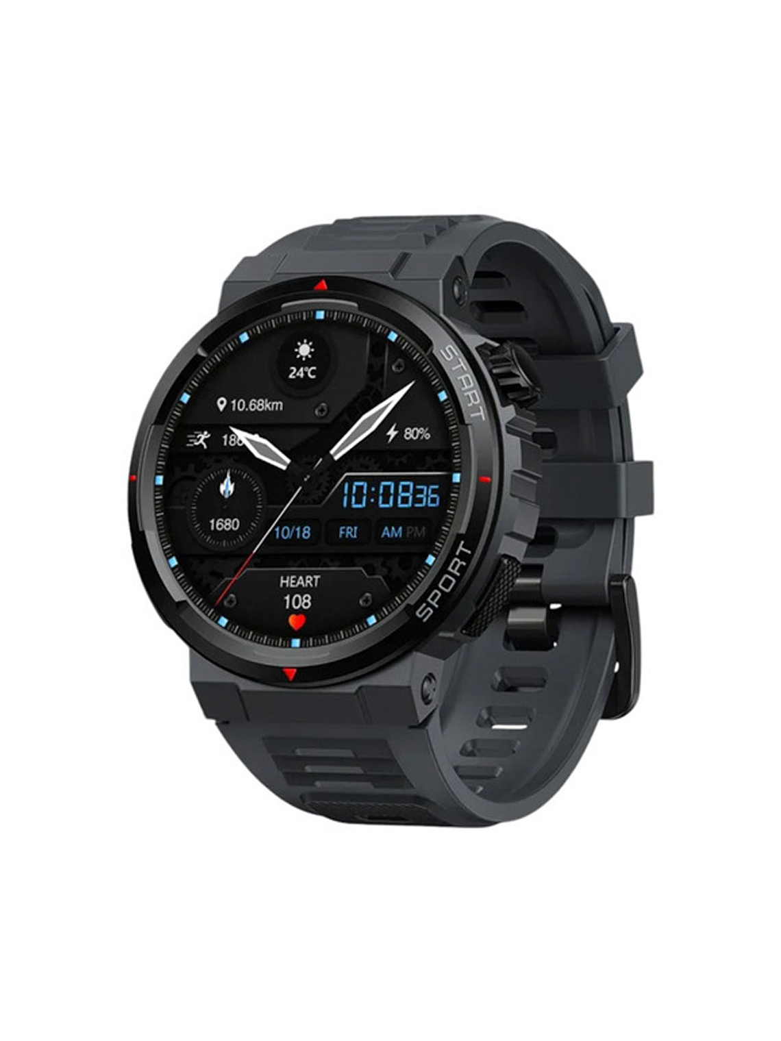 Reloj Inteligente Zeblaze Ares 3 Plus, 1,43 Pulgadas Llamadas Negro Gris Oscuro Negro 1