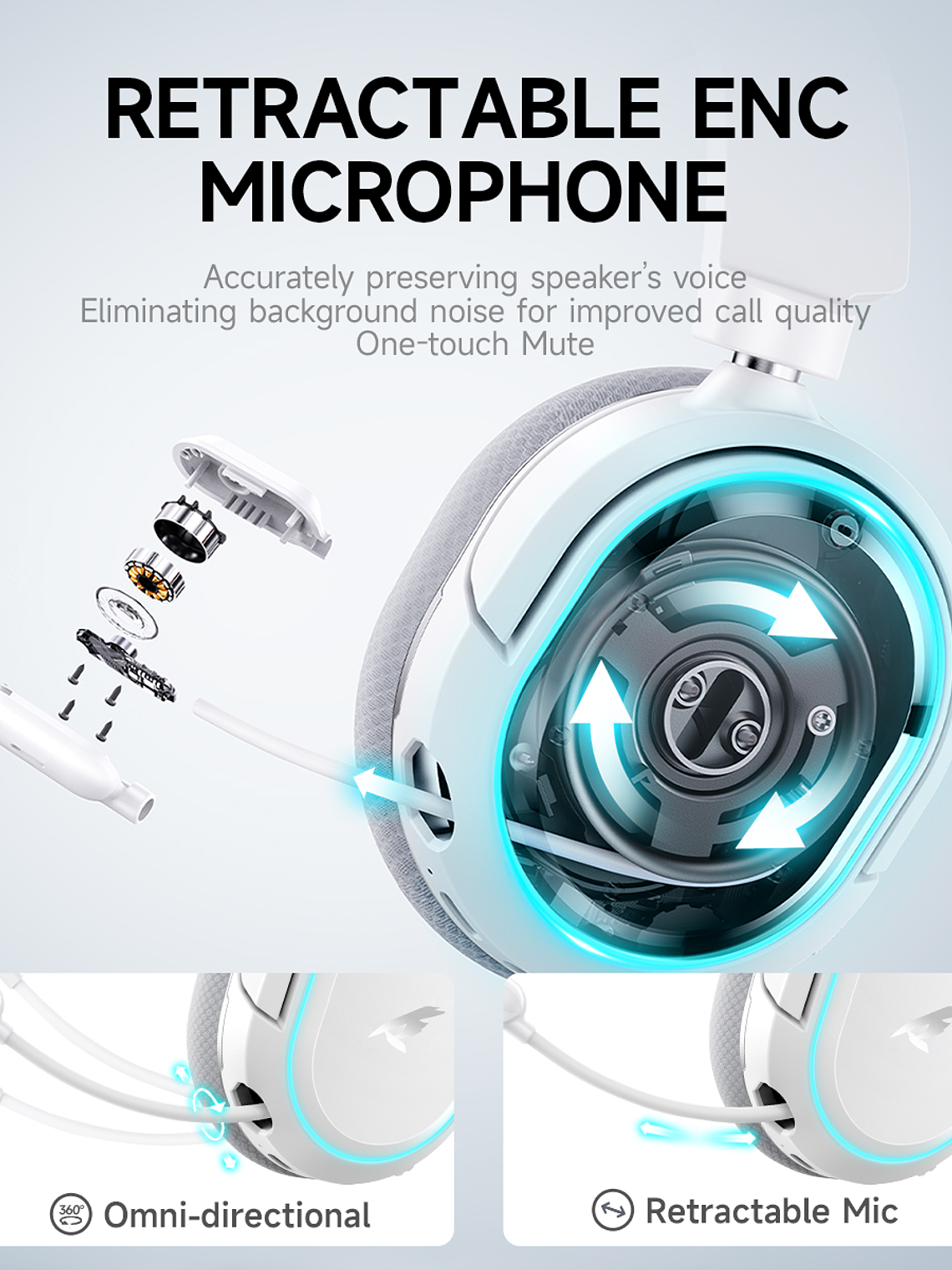 Audífonos Gamer Picun G2 Virtual, Bluetooth 7.1 Rgb 100 Hrs, Blanco 7