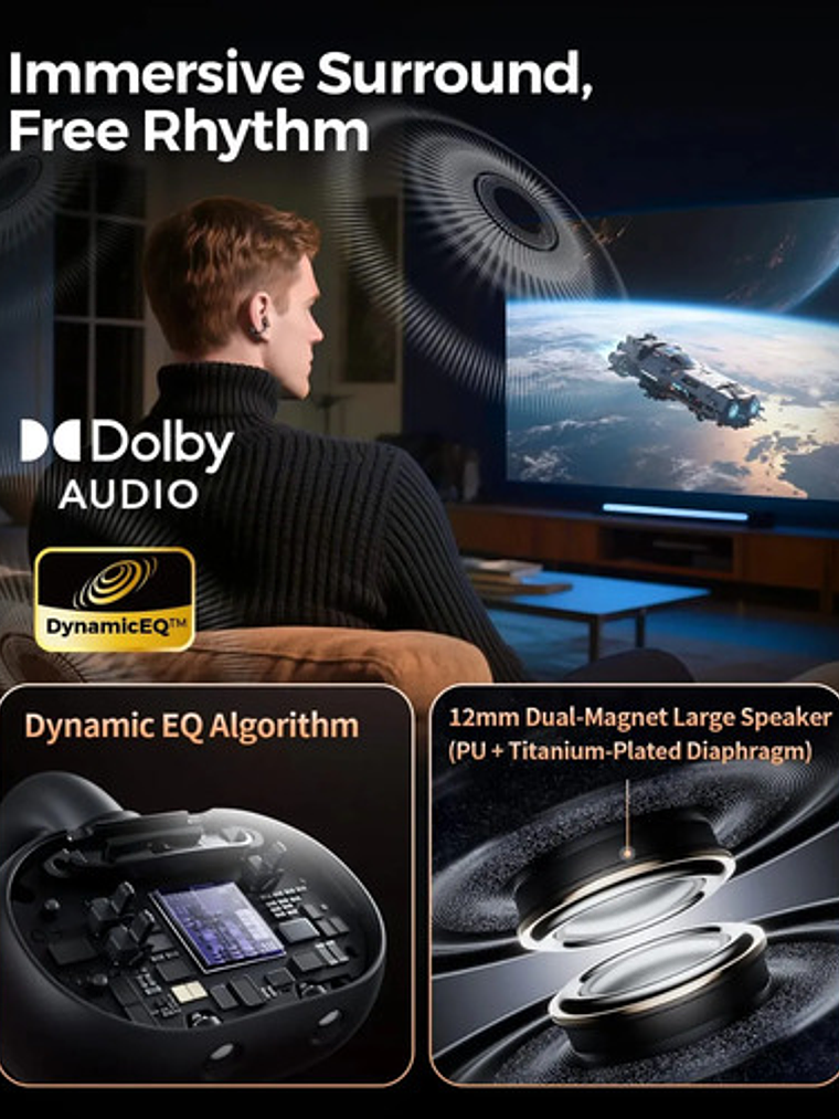 Audífonos Soundpeats Clip1, Open Ear, Bluetooth 5.4, Hi Res 7