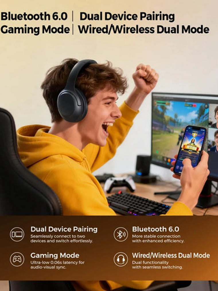 Audífonos Soundpeats Cove Pro,  Bluetooth  95 Hrs, Canc.ruido 3