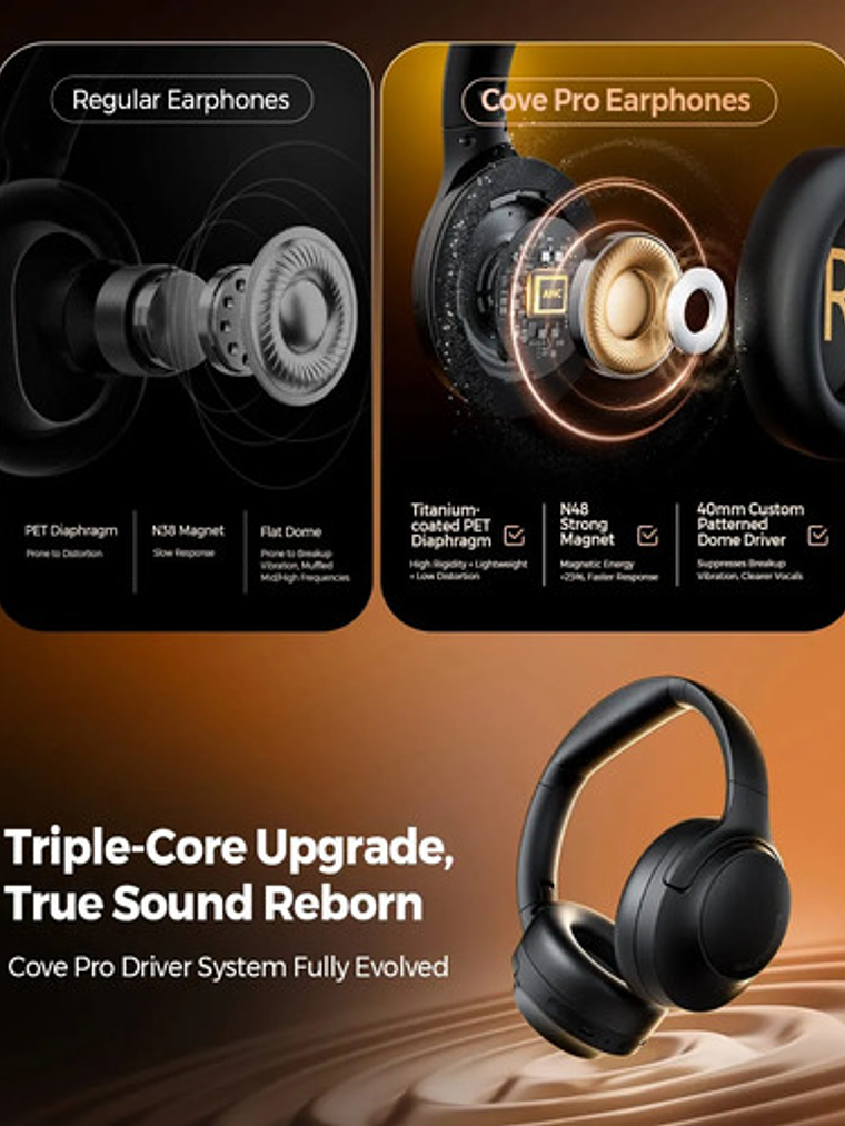 Audífonos Soundpeats Cove Pro,  Bluetooth  95 Hrs, Canc.ruido 5