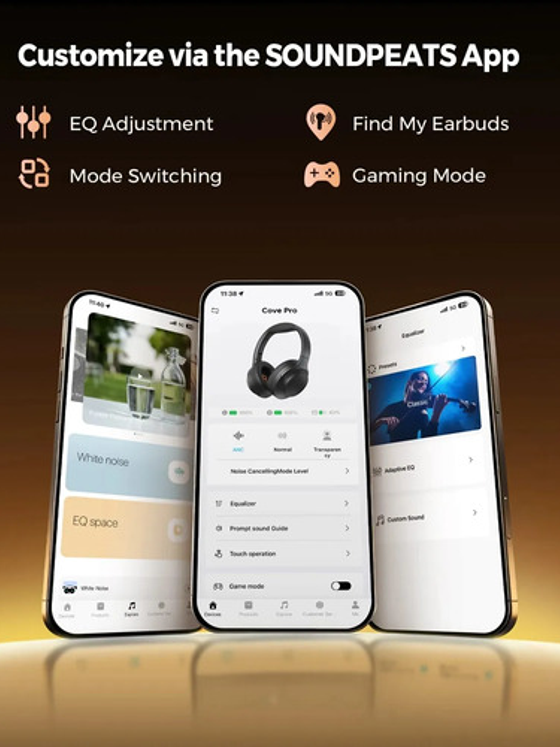 Audífonos Soundpeats Cove Pro,  Bluetooth  95 Hrs, Canc.ruido 6