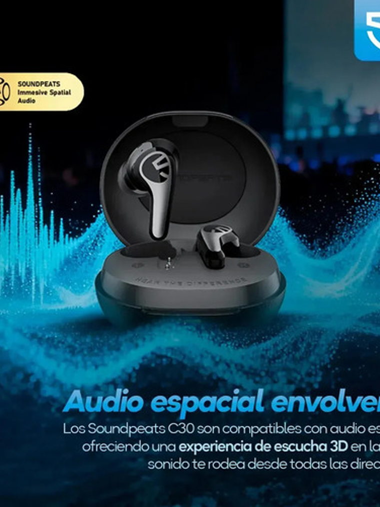 Audífonos Soundpeats C30, Con Cancelación Ruido Anc Y Hi Res Negro 10