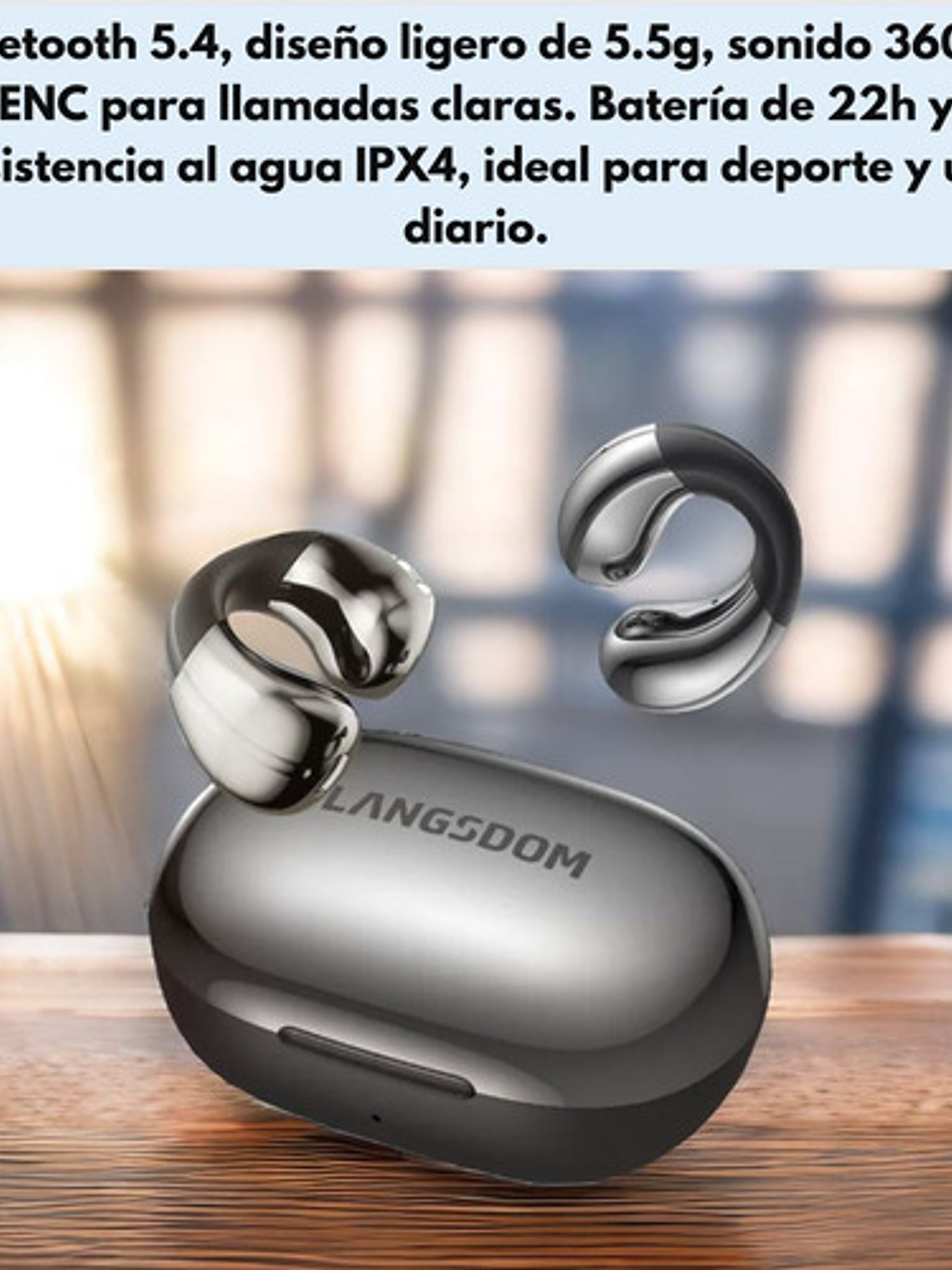 Audífonos Langsdom Ts22, Deportivos Inalámbricos 5.4 Ipx4< Negro 6