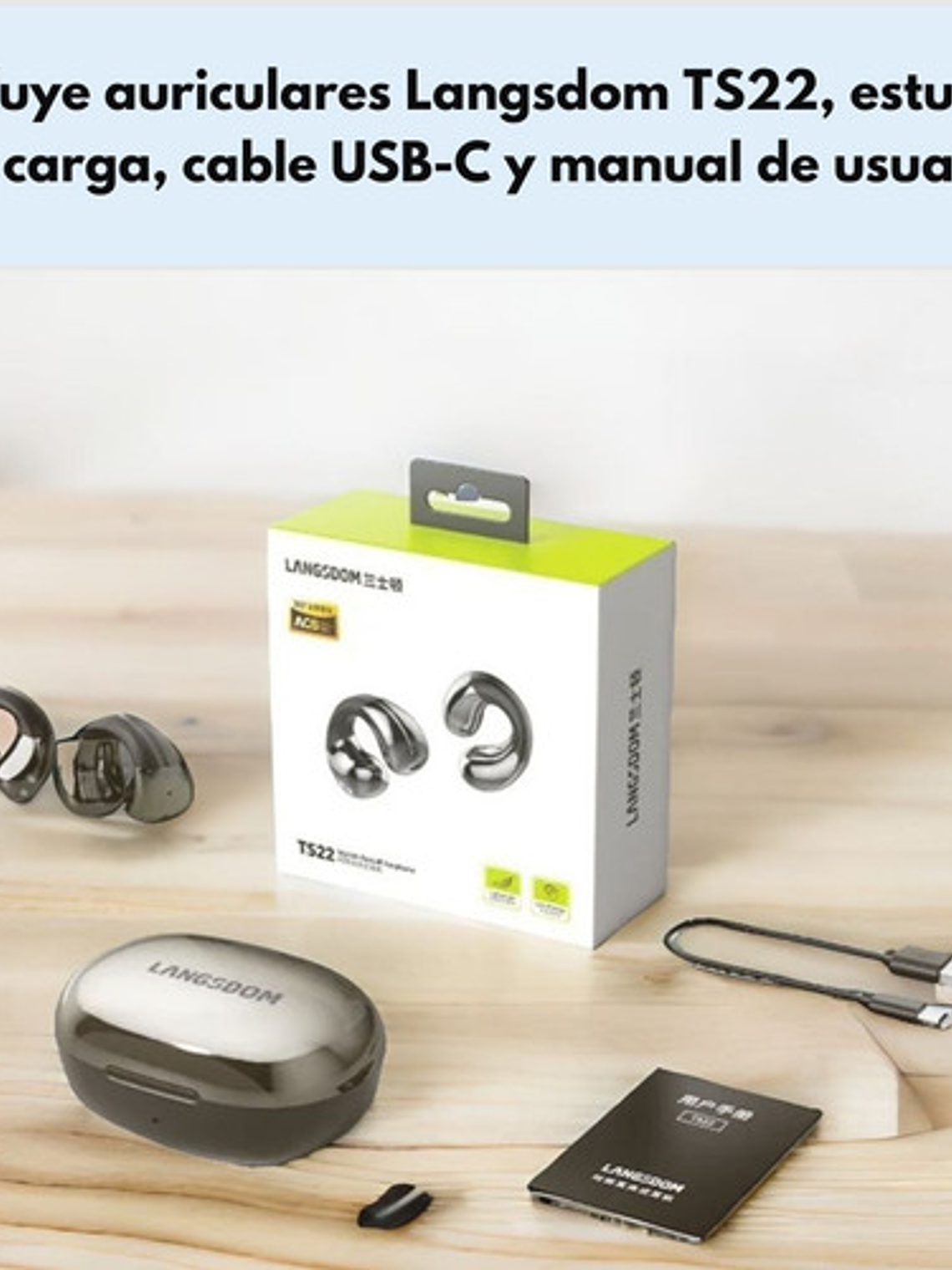 Audífonos Langsdom Ts22, Deportivos Inalámbricos 5.4 Ipx4< Negro 7