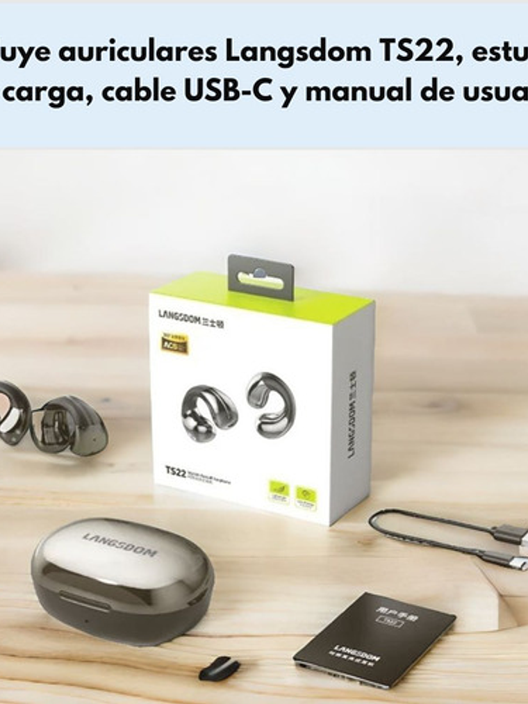 Audífonos Langsdom Ts22, Deportivos Inalámbricos 5.4 Ipx4< Negro 7