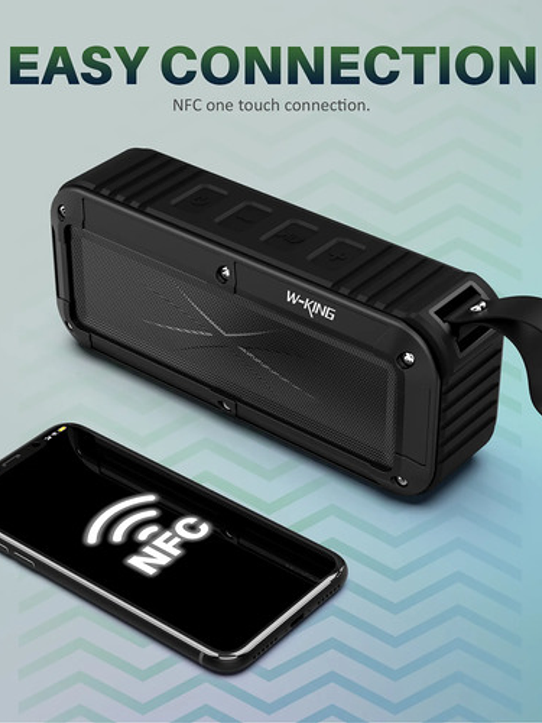 Parlante Inalámbrico W-king S20, Antichoques, Sumergibles Negro 8