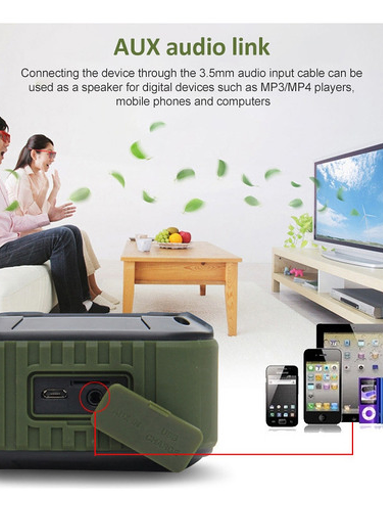 Parlante Inalámbrico W-king S7, Impermeable con Tf/fm/aux 3