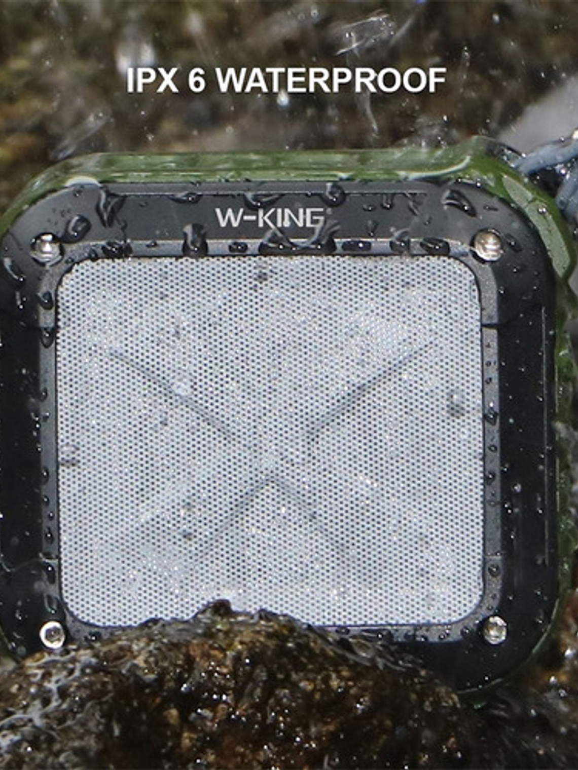 Parlante Inalámbrico W-king S7, Impermeable con Tf/fm/aux 4