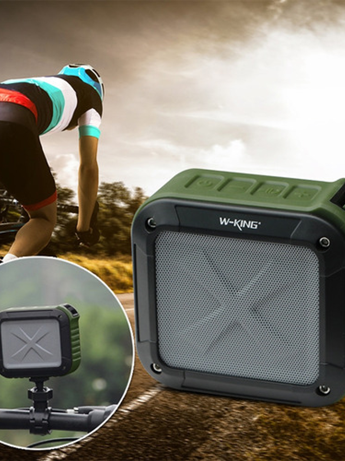 Parlante Inalámbrico W-king S7, Impermeable con Tf/fm/aux 5