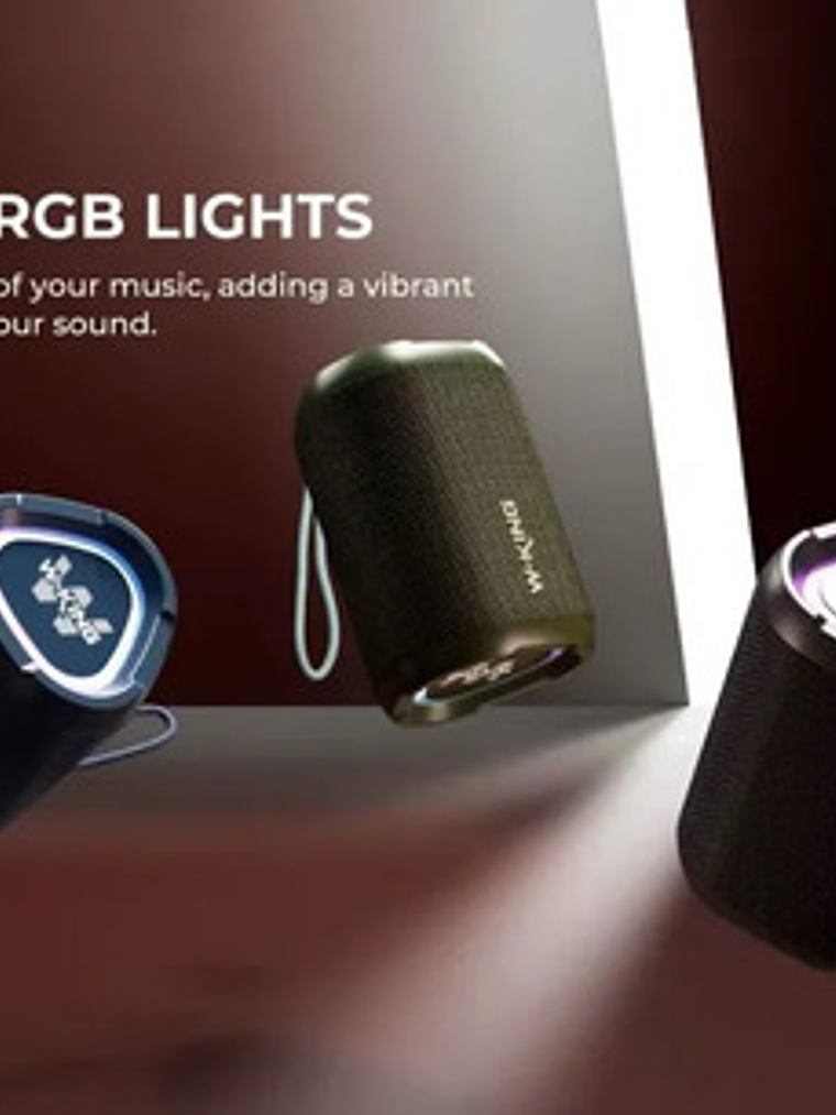 Parlante Inalámbrico W-king D110,  Impermeable 15w, Rgb 6