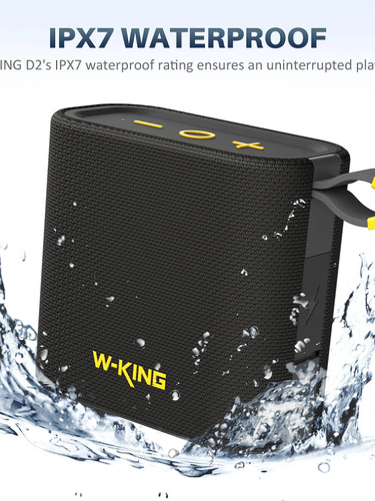 Parlante Inalambrico W-king D2,  Impermeable  7w, Fm/tf/aux 3