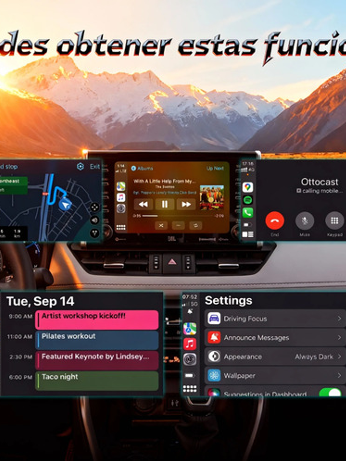 Adaptador Inalambrico Ottocast Play2video, Netflix Youtube Carplay Negro Estándar 4