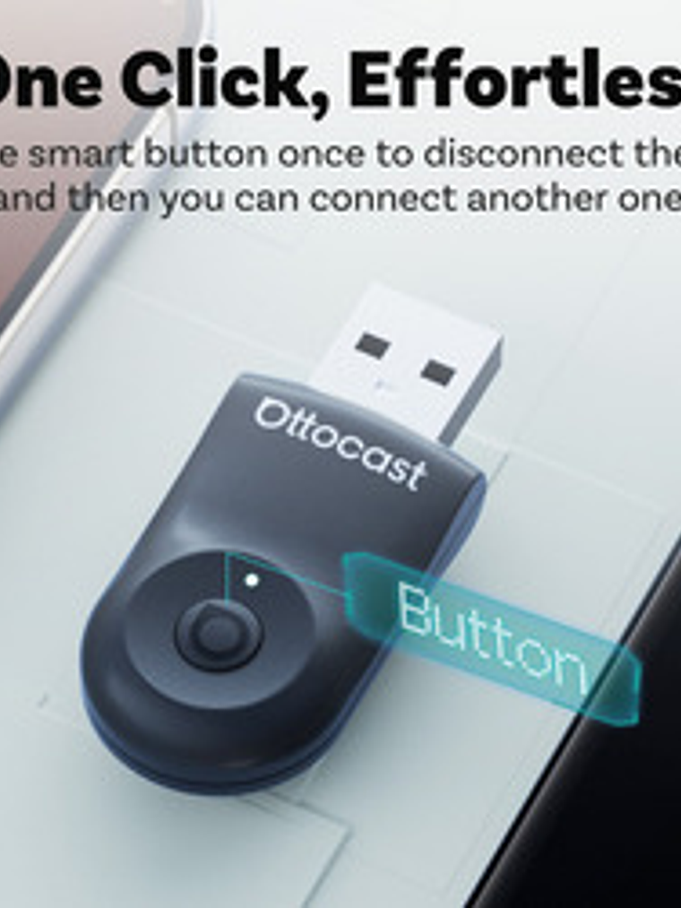 Adaptador Inalámbrico Ottocast Mini, Carplay Android Auto 5