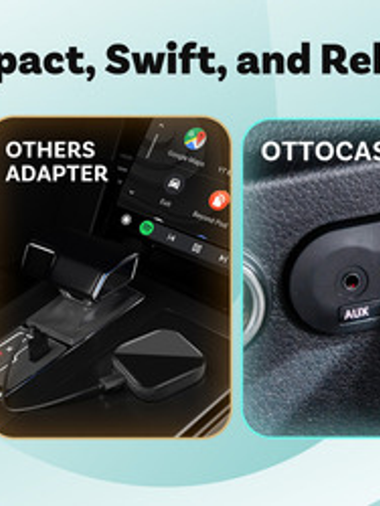 Adaptador Inalámbrico Ottocast Mini, Carplay Android Auto 10