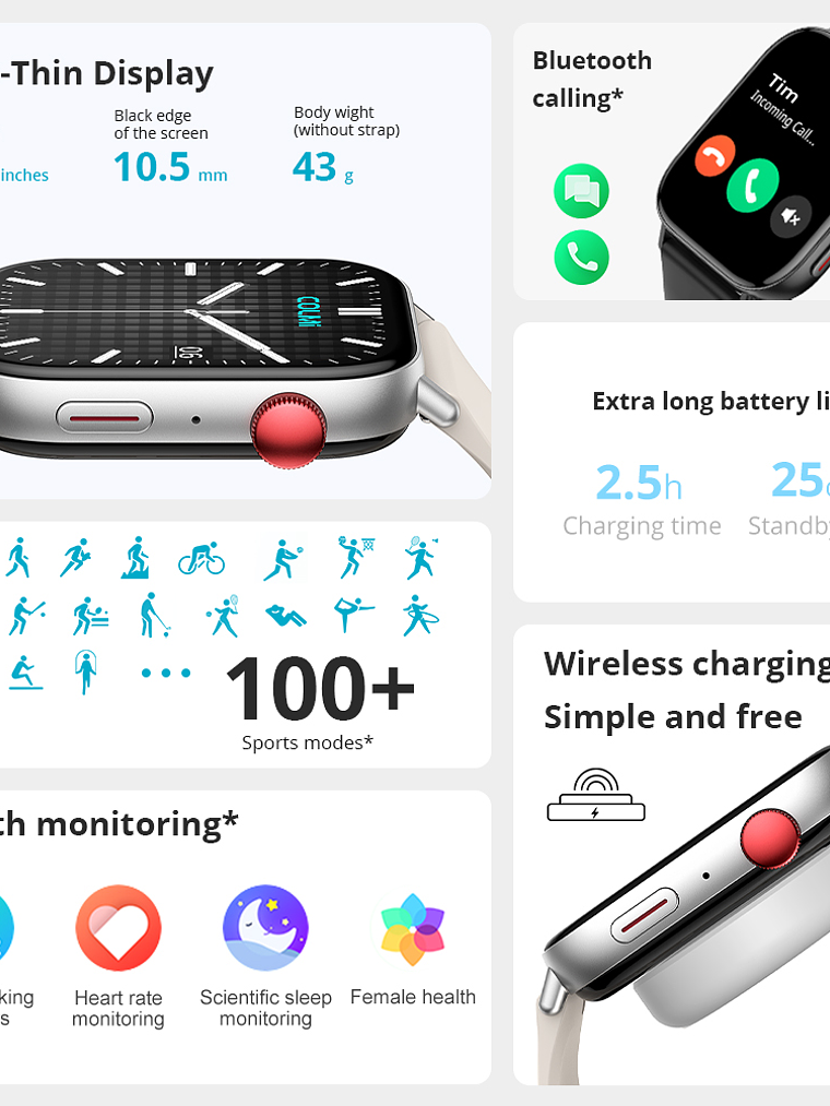 Reloj Inteligente Colmi C8 Max, 1.93 Ip68, Deportivo, Negro 4