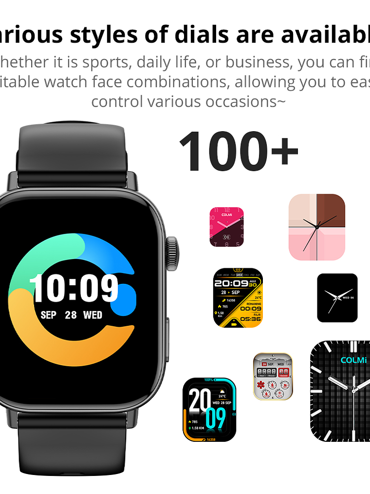 Reloj Inteligente Colmi C8 Max, 1.93 Ip68, Deportivo, Negro 5