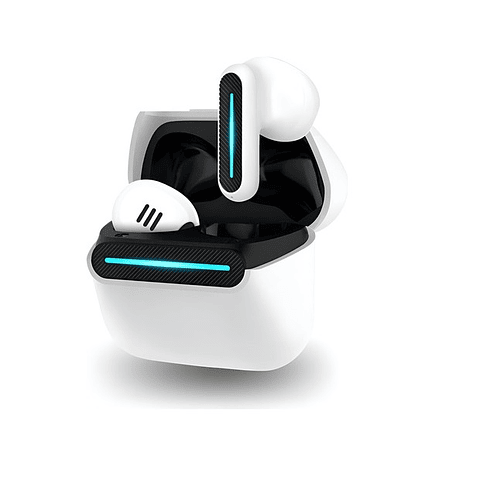 Audífonos Inalámbricos Langsdom Delta, Bluetooth Gamer  Blanco Luz Led Azul