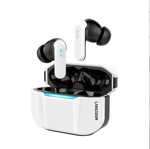 Audífonos Langsdom Zeta TG16, Gamer Bluetooth Luces Led Baja Latencia Color Blanco