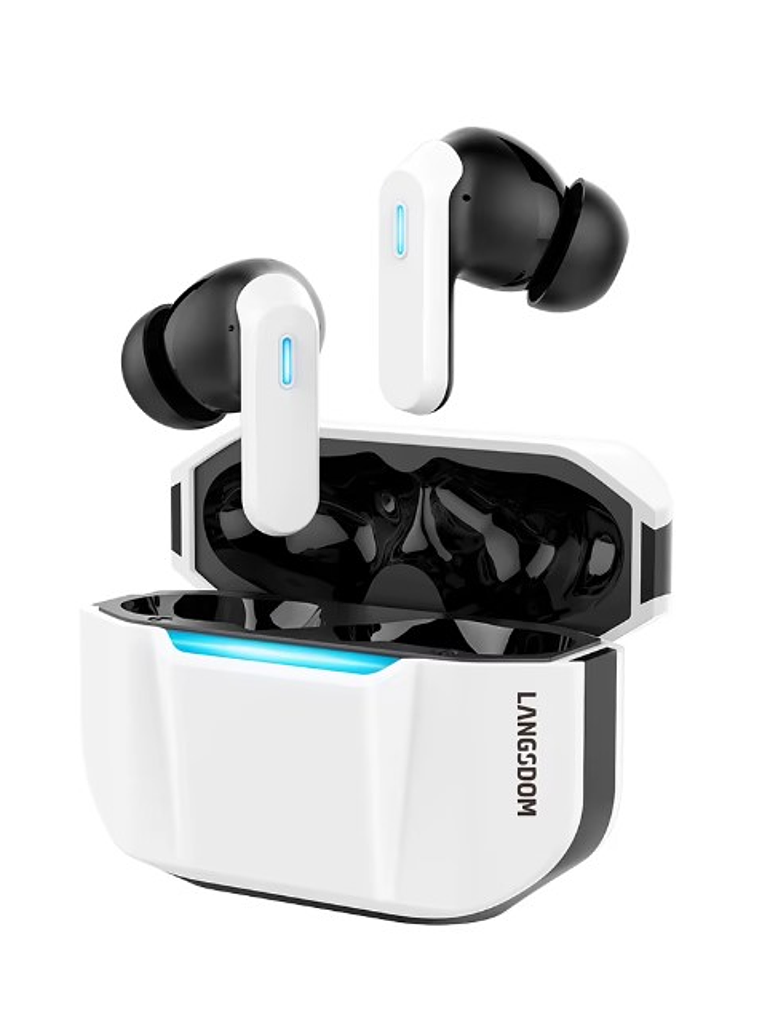 Audífonos Langsdom Zeta TG16, Gamer Bluetooth Luces Led Baja Latencia Color Blanco 1