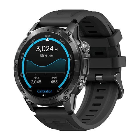 Reloj Inteligente Zeblaze Stratos 2 Plus, Con Barómetro Gps, Brújula Gris Oscuro Negro