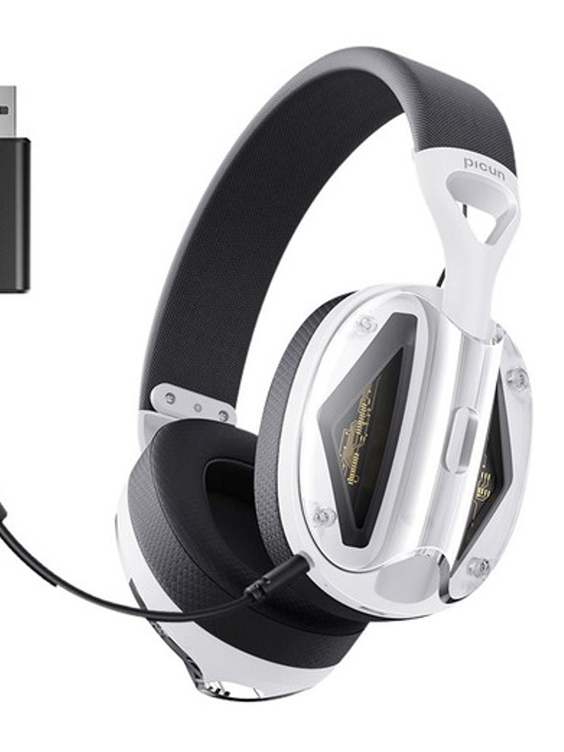 Audífonos Gamer Picun G1, Inalámbricos Ps4 Ps5, 30 Hrs, Blanco Negro 1